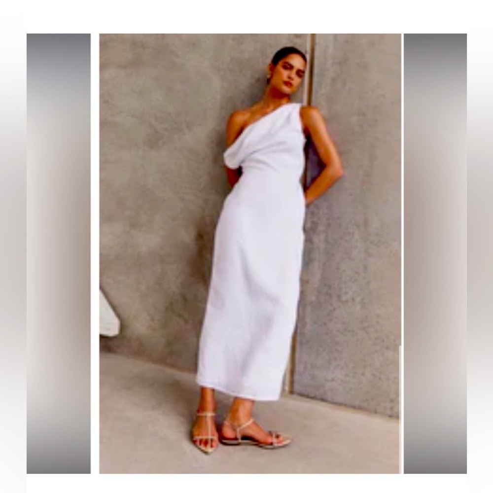 DISSH White One-Shoulder Maxi Dress